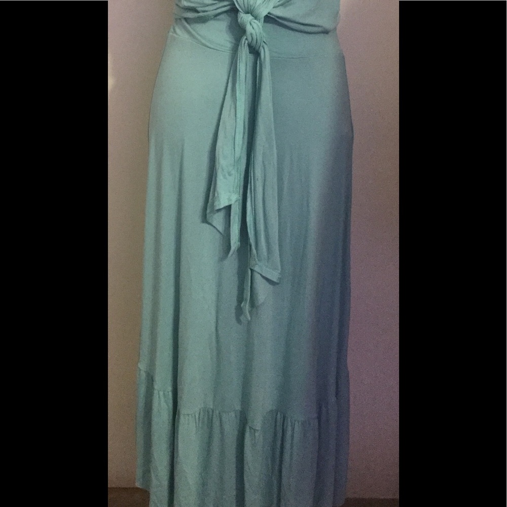 AQUA BLUE KNOTTED TOP & SKIRT SET - Picture 4 of 8